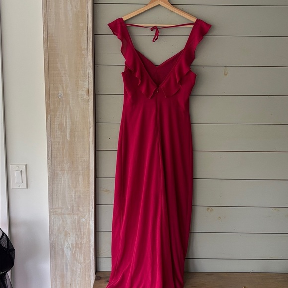 Fuchsia Ruffle Maxi Dress – Fits Like Small - Picture 6 of 8